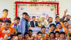 জেলা চ্যাম্পিয়ন টেকনাফ উপজেলা ফুটবল দলকে সংবর্ধনা